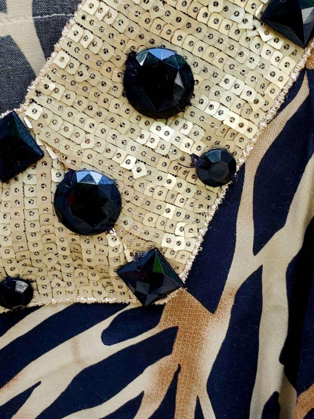 Soft Surroundings Square-Neck Emblished Maxi Caftan Dress - Picture 5 of 6